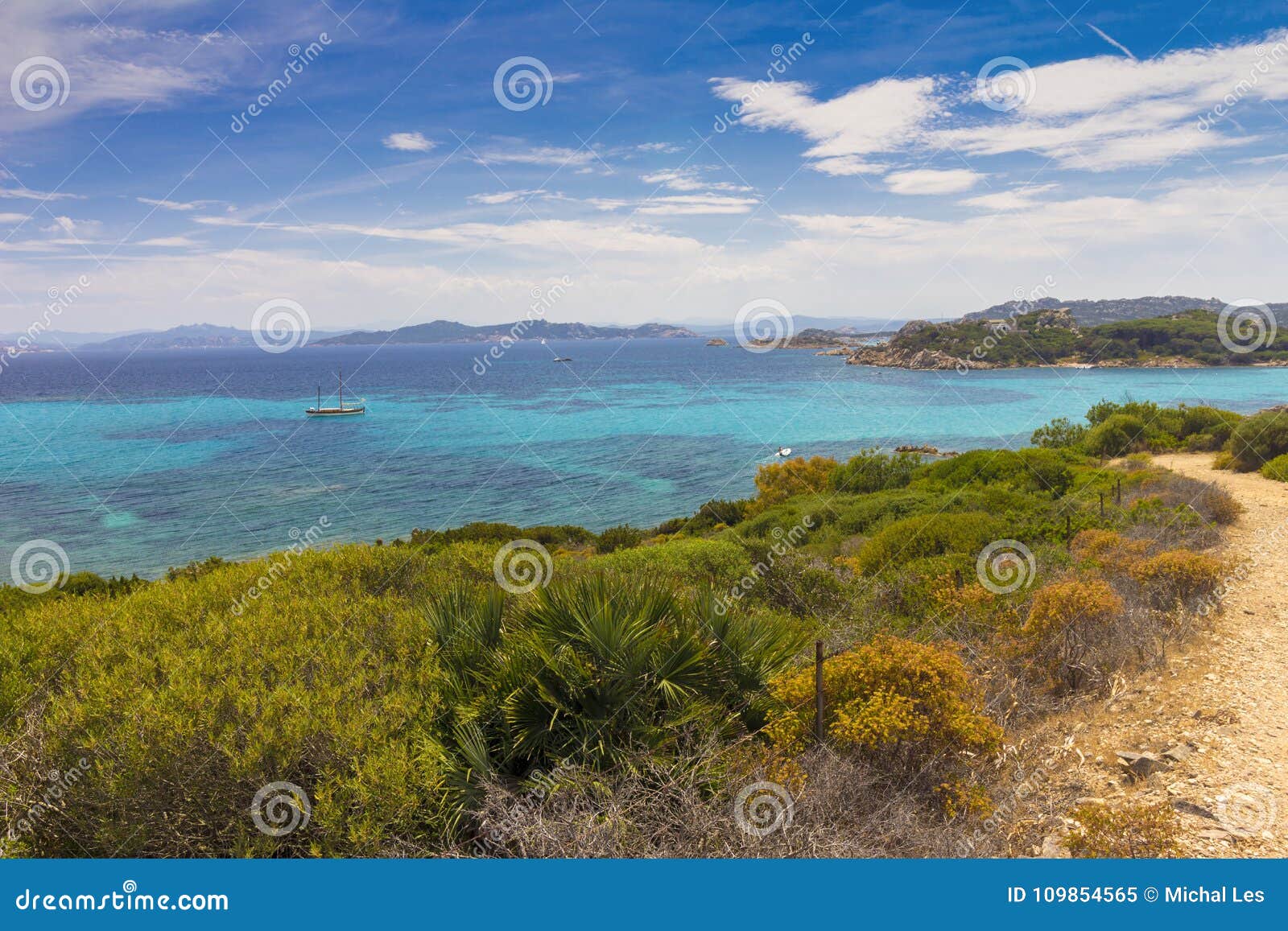 View Over Coastline Taken from Santa Maria Island in La Maddalena ...