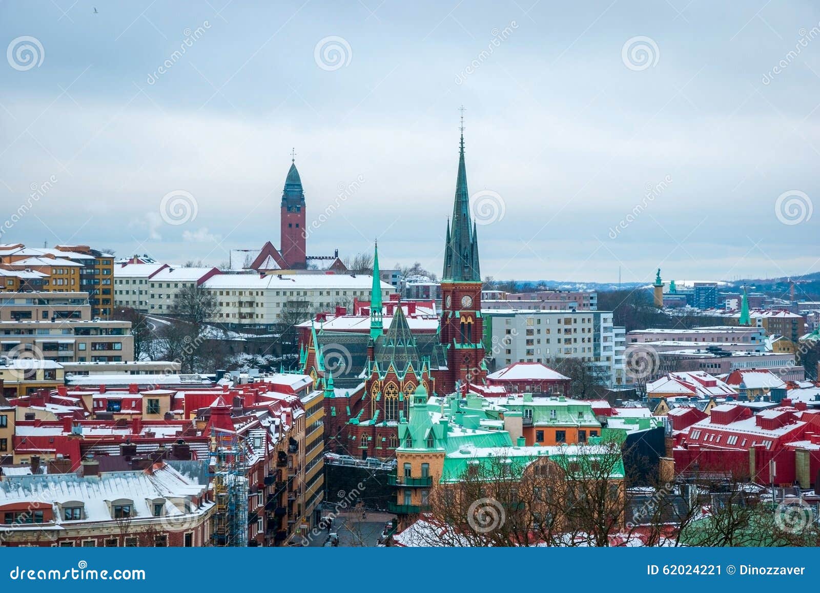 View Over Gothenburg in Winter, Sweden Stock Image Image of