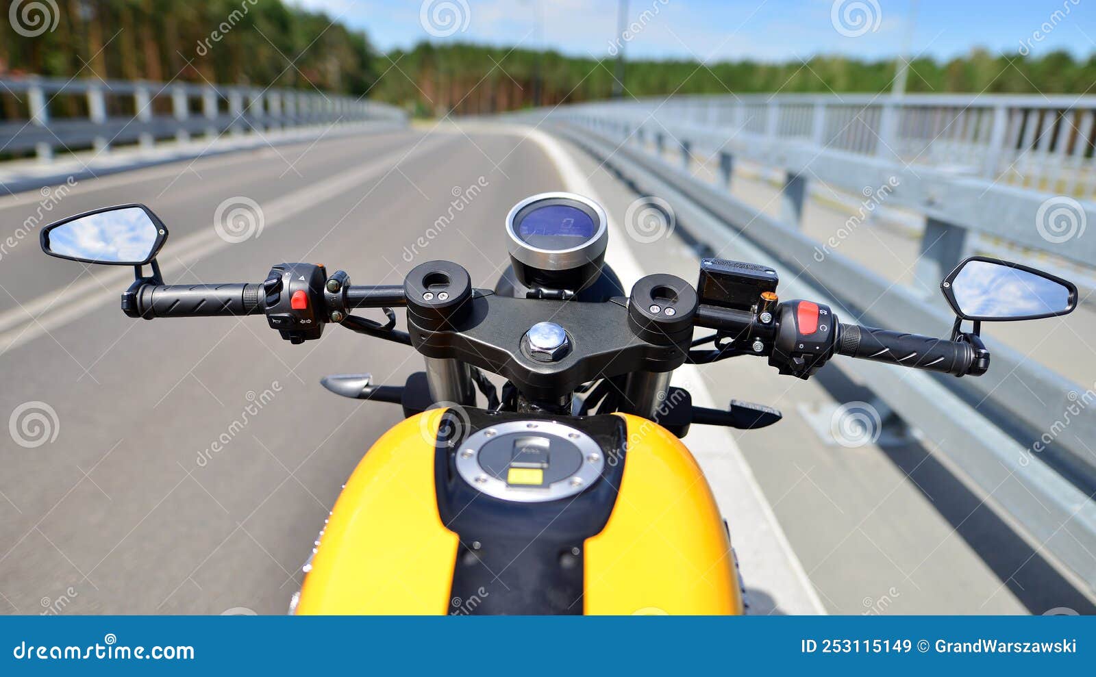 Handlebars and Speedometer of Motorbike Stock Image Image of race