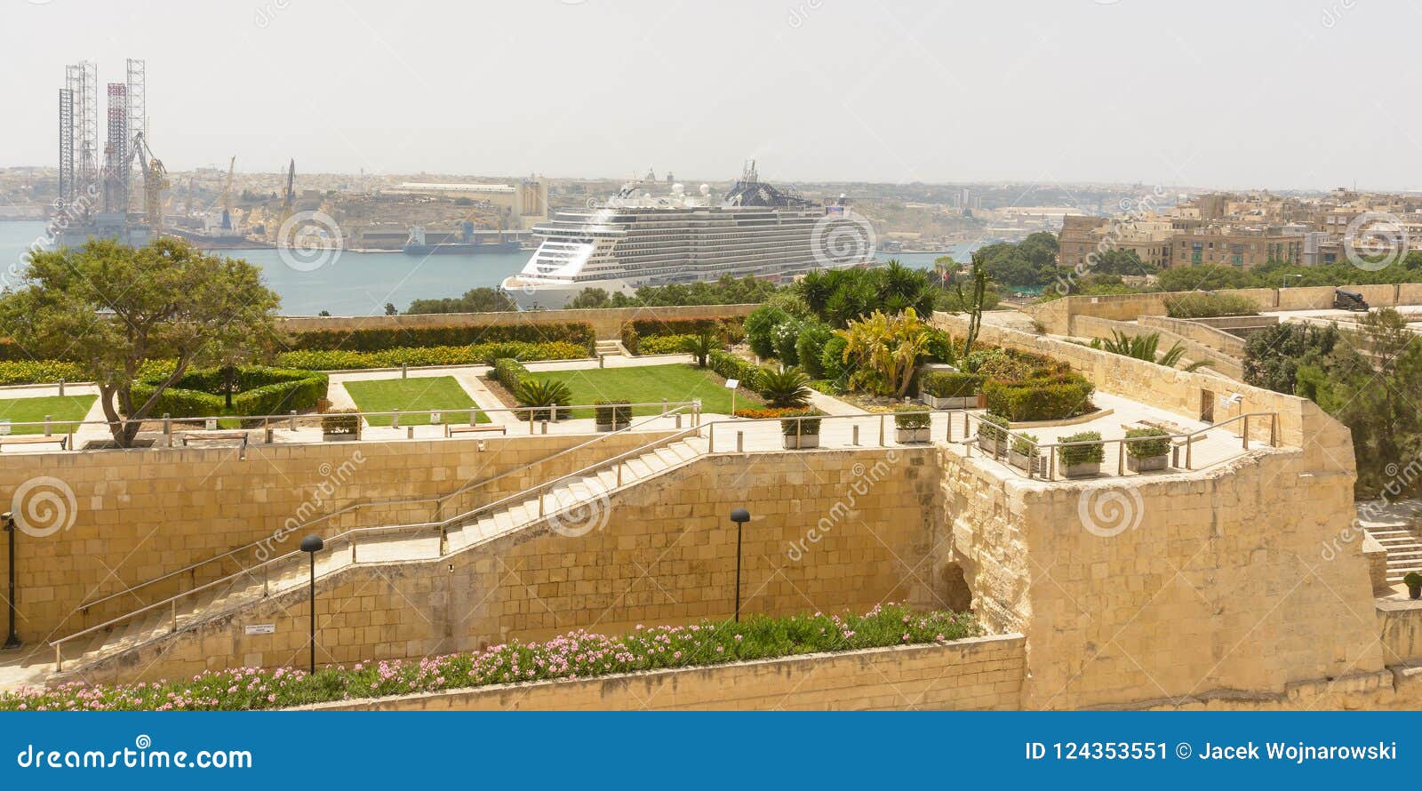 view over herbert ganado gardens valletta malta