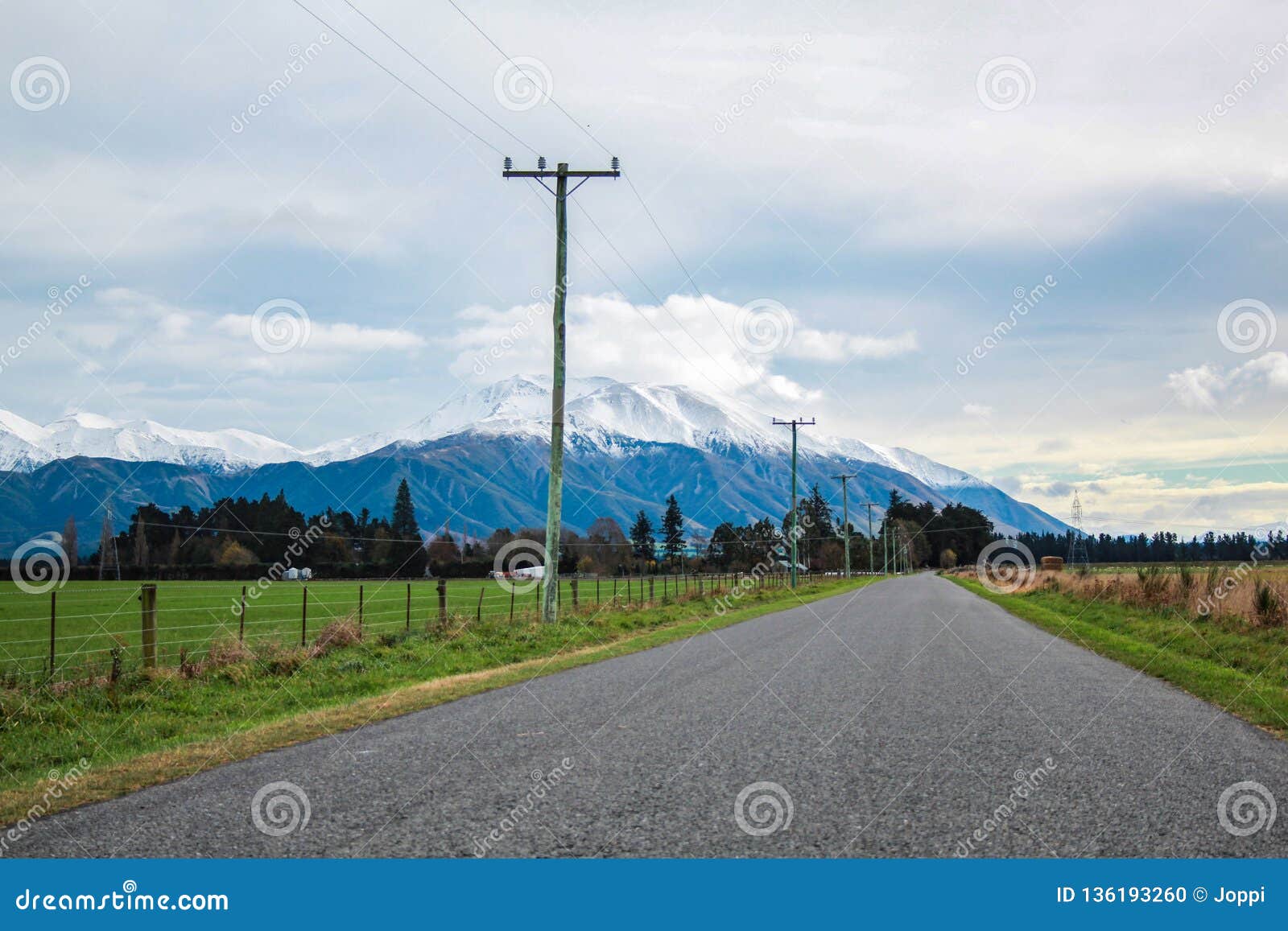 view over mount hutt from methven village, canterbury, south island, new zealand