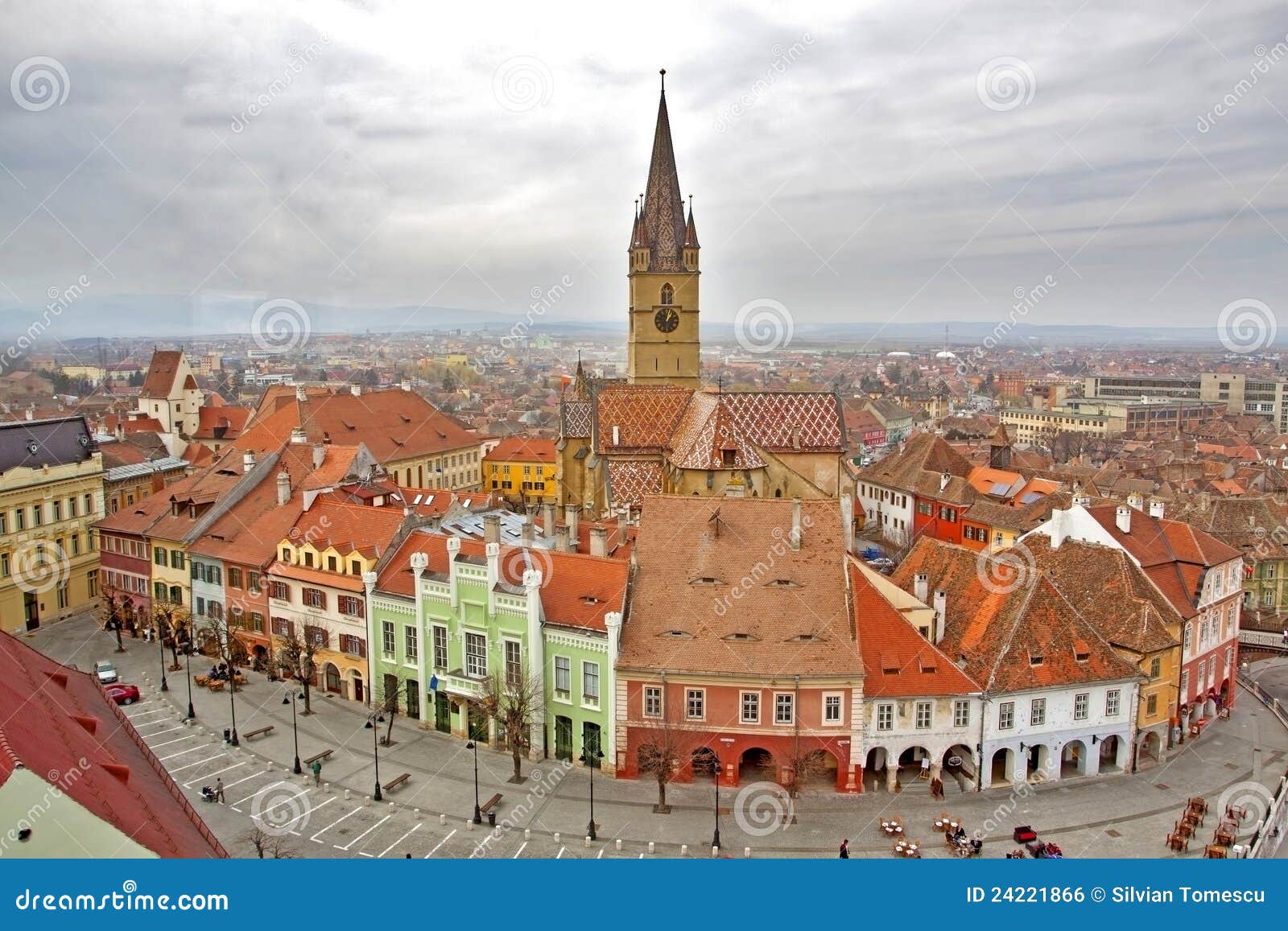 view over sibiu city in romania