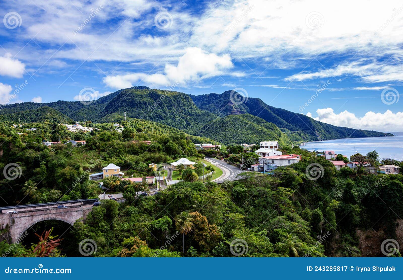 view over the south coast, basse-terre, guadeloupe, caribbean