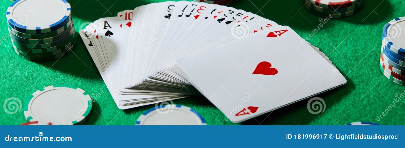 Download View Of Pack Of Cards With Casino Chips On Green ...