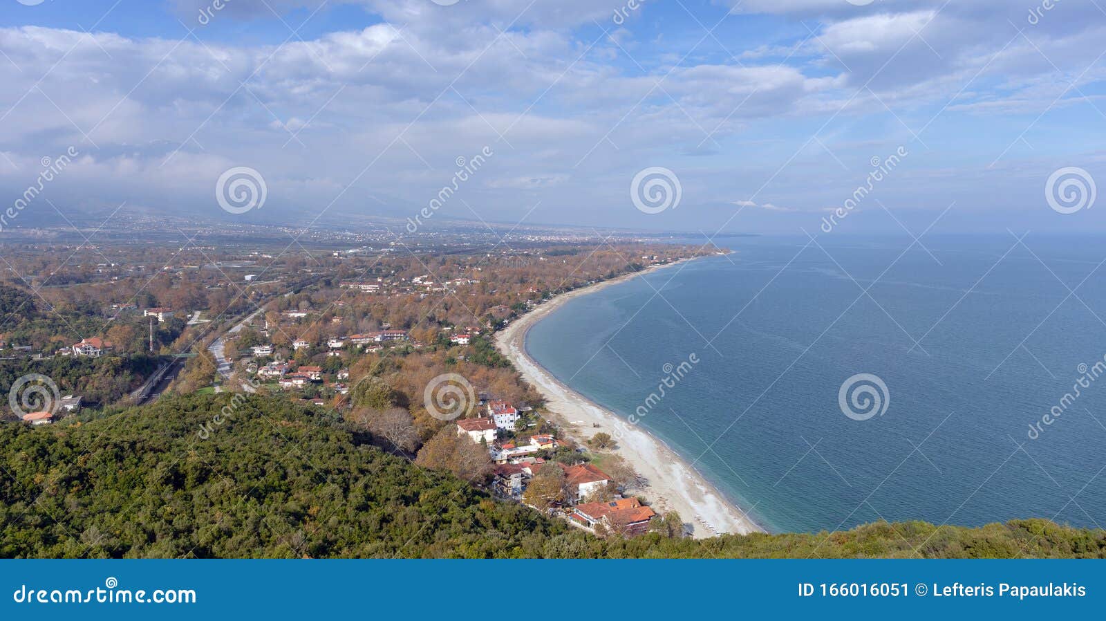 view of panteleimonos beach, pieria, greece.