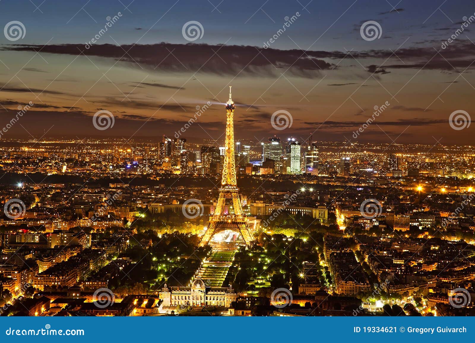 View of Paris by Night editorial photo. Image of night - 19334621