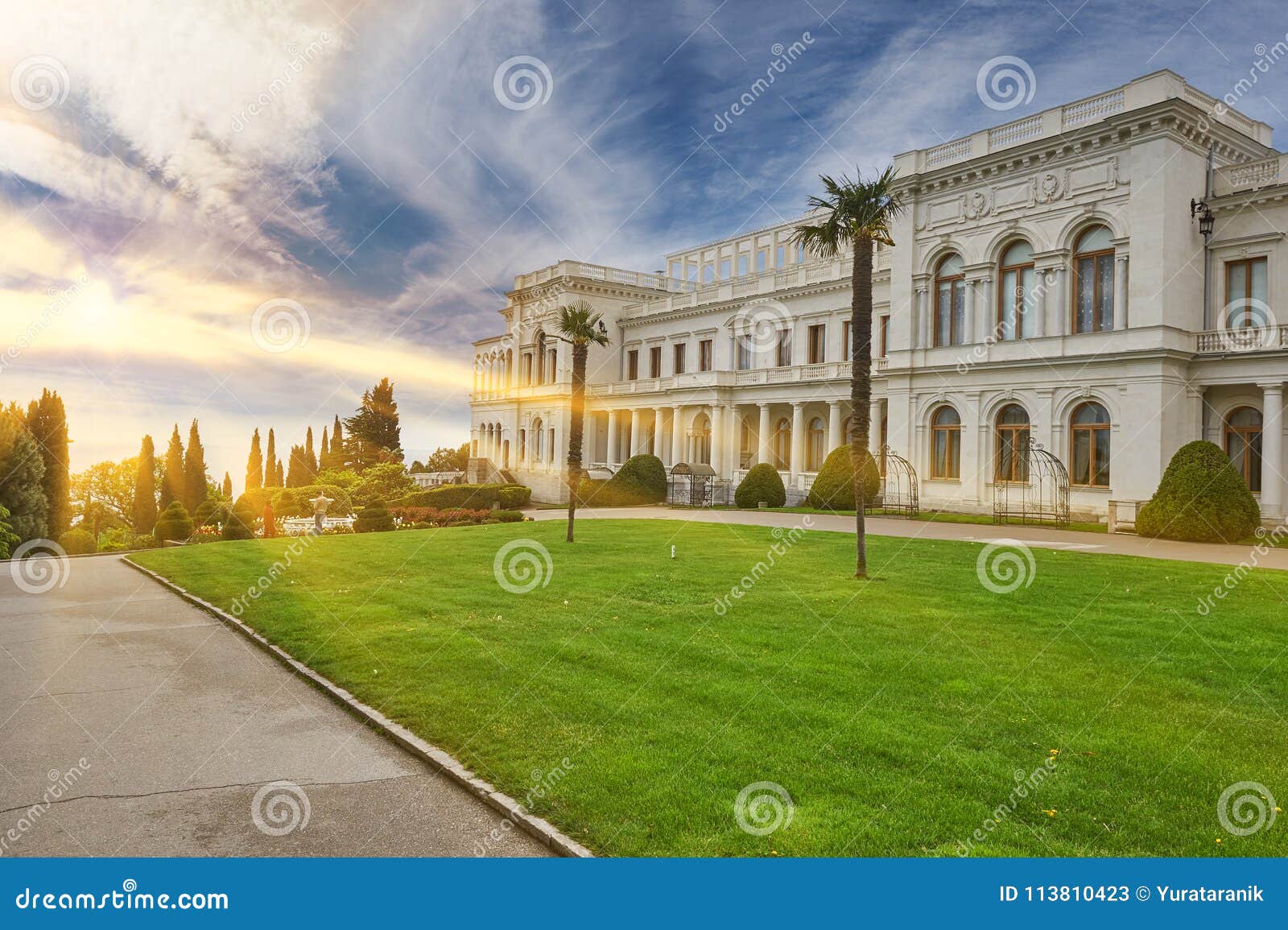 view of the park complex livadia palace. yalta crimea