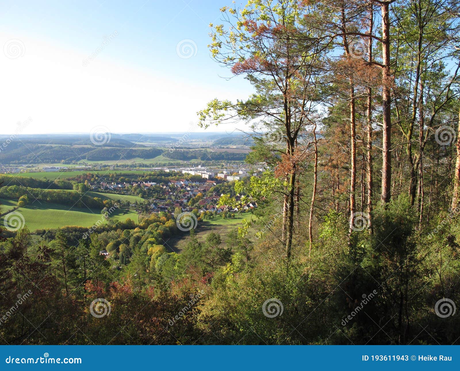 View from Pfaffenberg on the 3memorial Stone Path at in