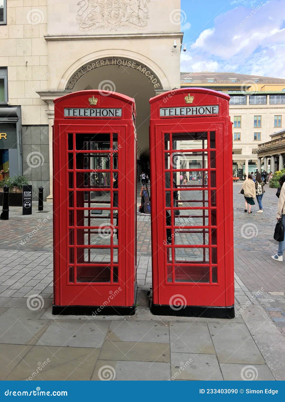 A view of 2 phone boxes editorial image. Image of phone 233403090