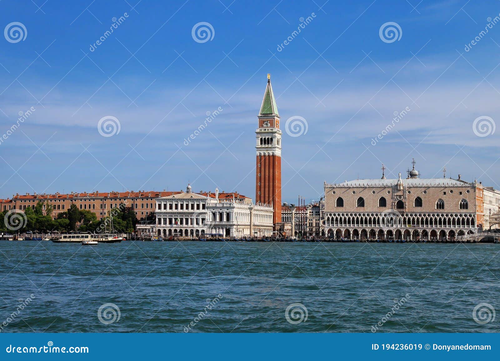 view of piazza san marco with campanile, palazzo ducale and biblioteca in venice, italy