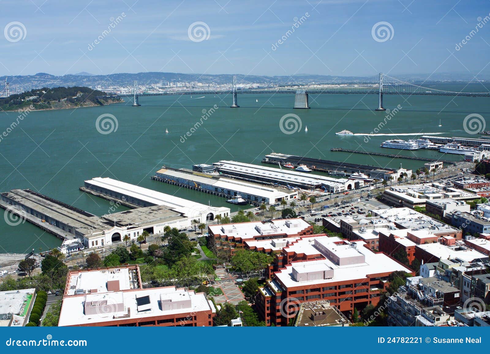 view of piers in san francisco bay and oakland bri
