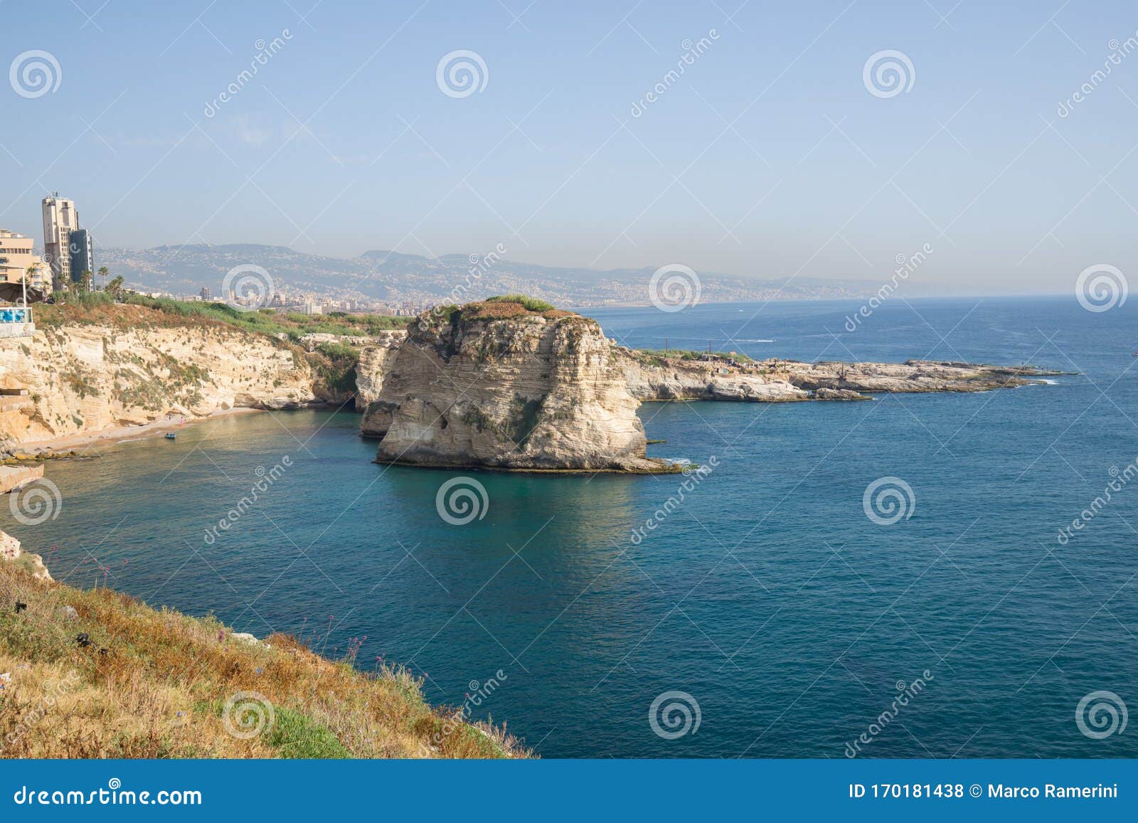 View Of Pigeon Rock  Raouche Rocks  Corniche  Beirut Beirut 