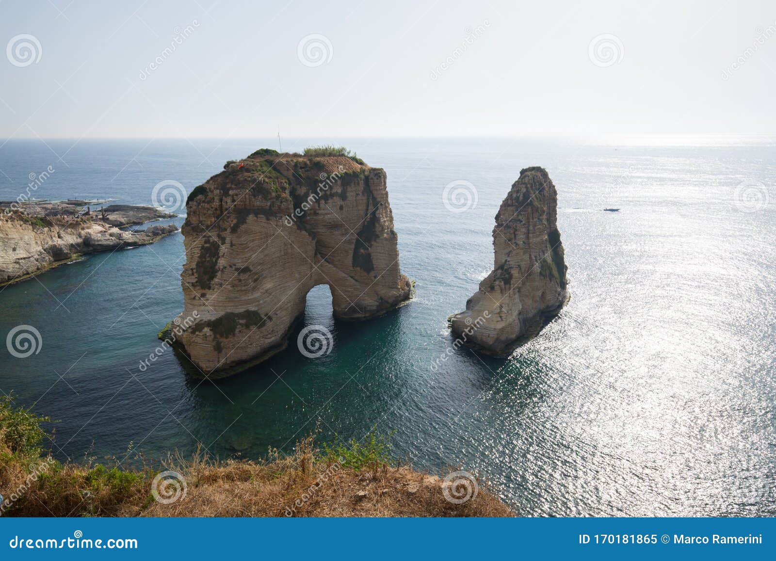 View Of Pigeon Rock  Raouche Rocks  Corniche  Beirut Beirut 