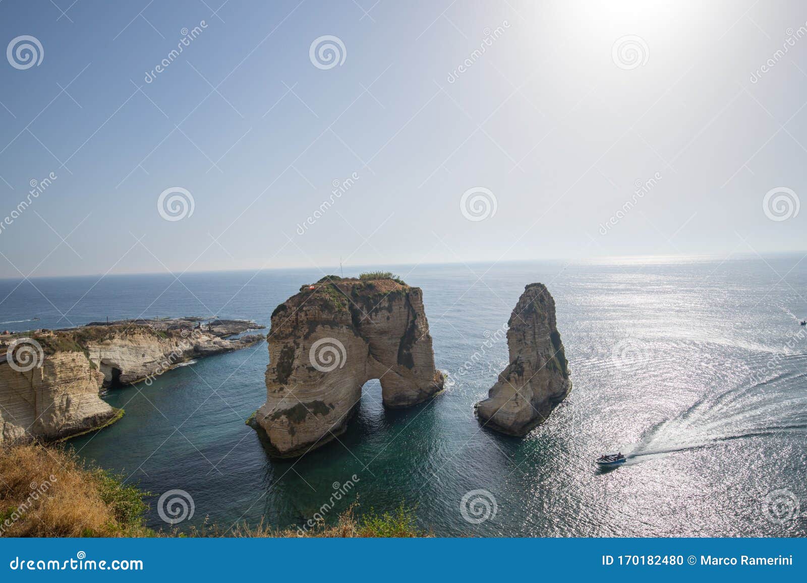 View Of Pigeon Rock  Raouche Rocks  Corniche  Beirut Beirut 