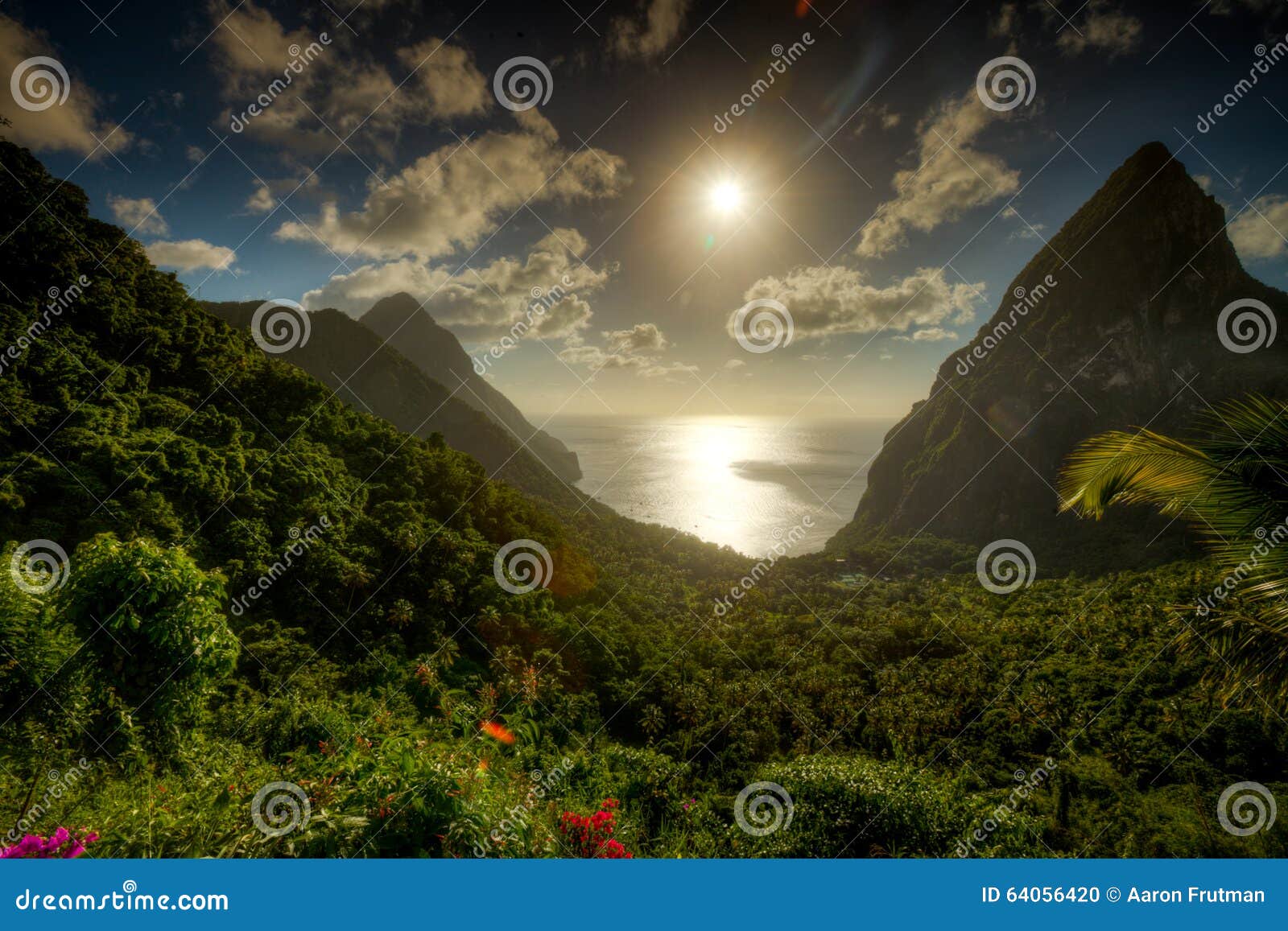 a view of the pitons in st. lucia