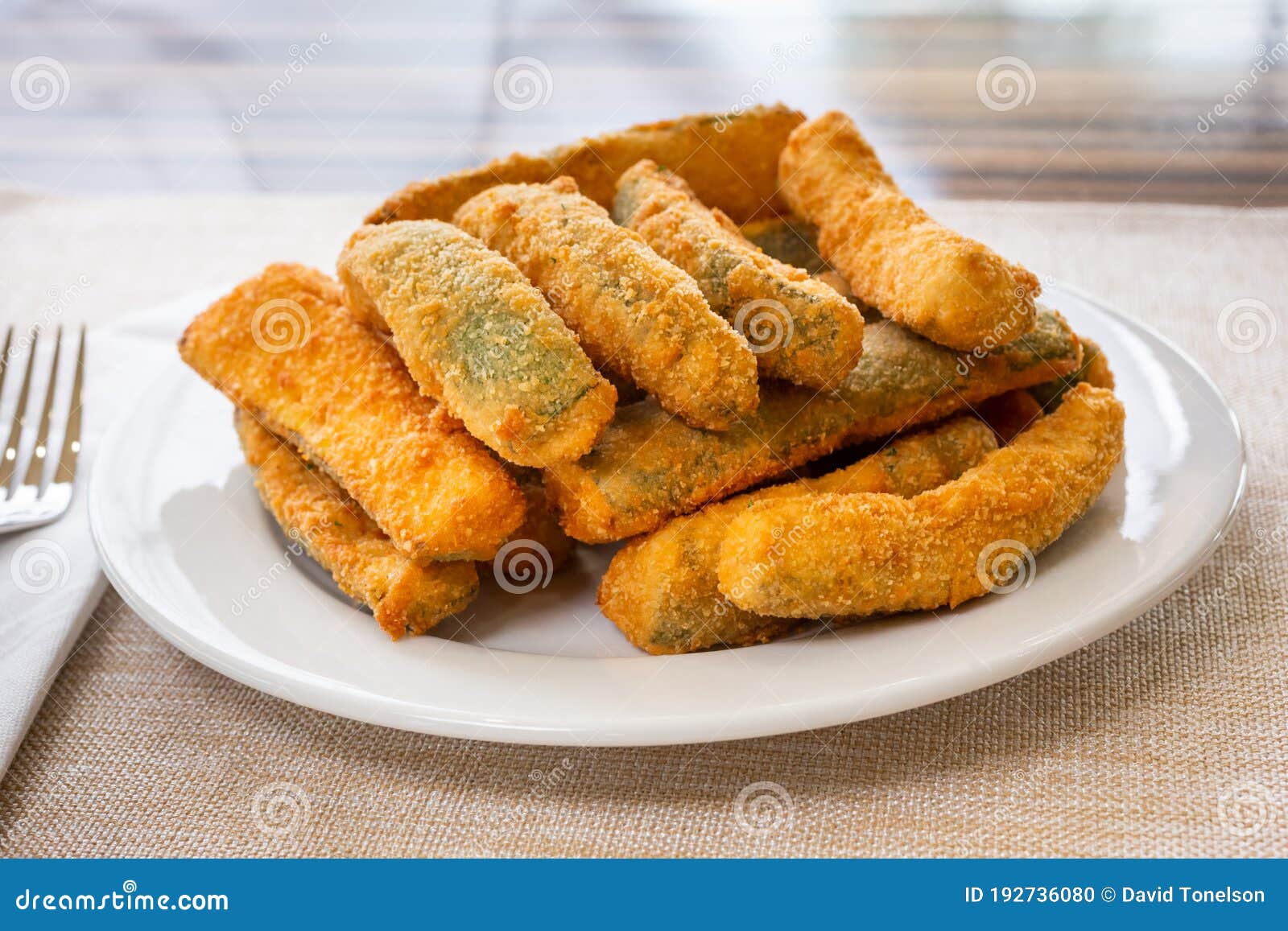 Fried zucchini sticks stock photo. Image of shop, lifestyle 192736080
