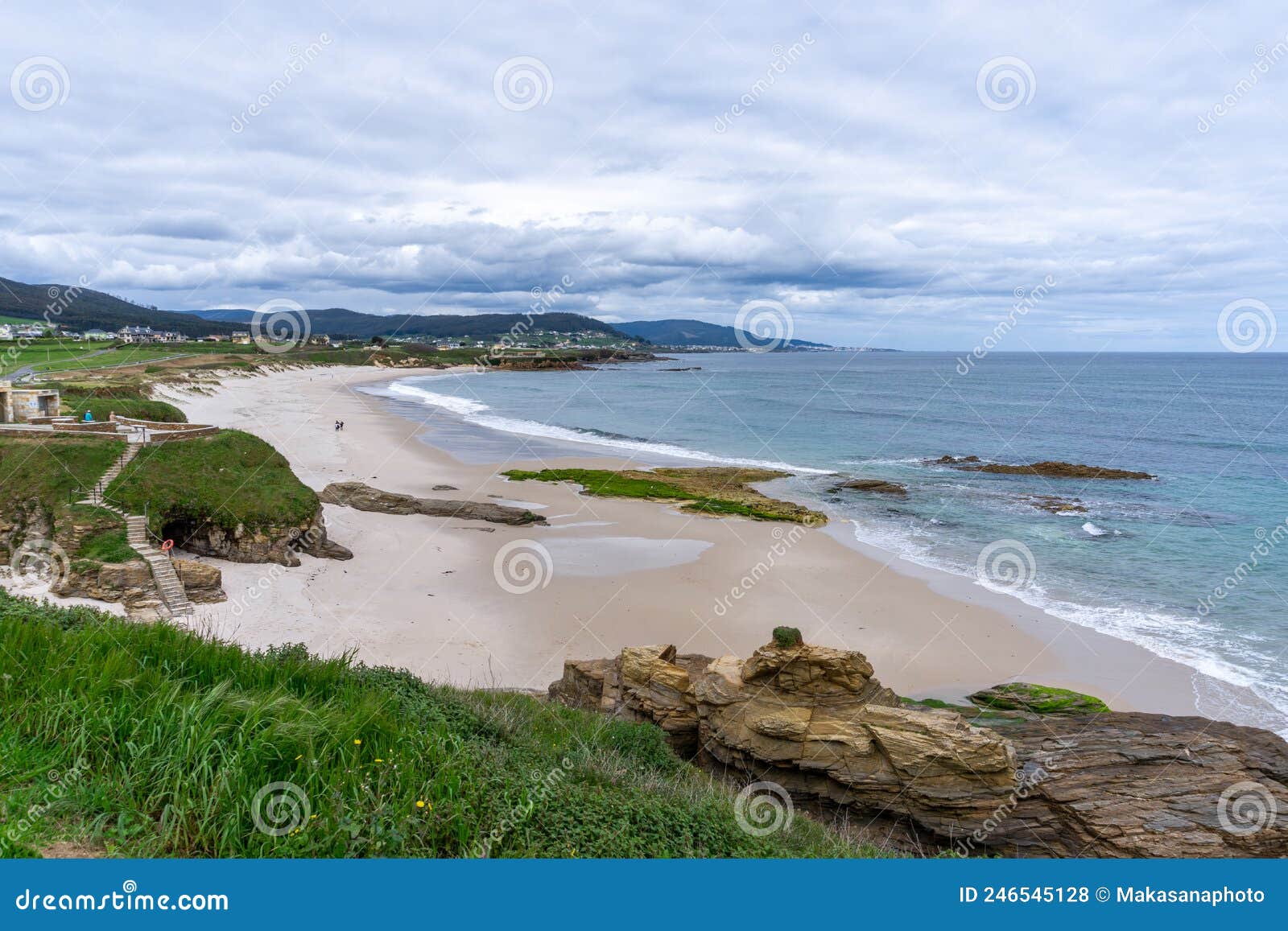 view of the playa llas near foz in galicia