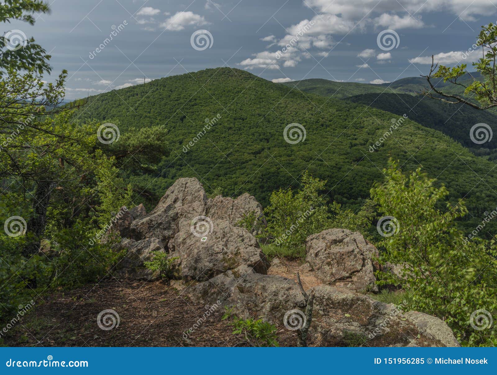 view point skalka rock over valley of river hornad in summer hot day