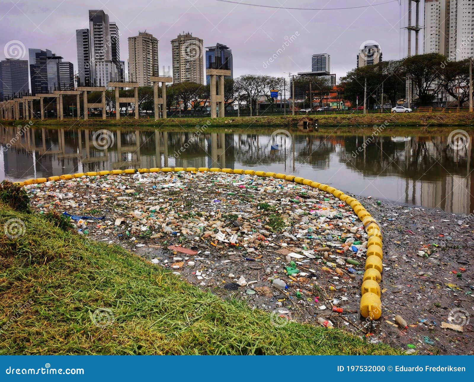 view of the polluted pinheiros river