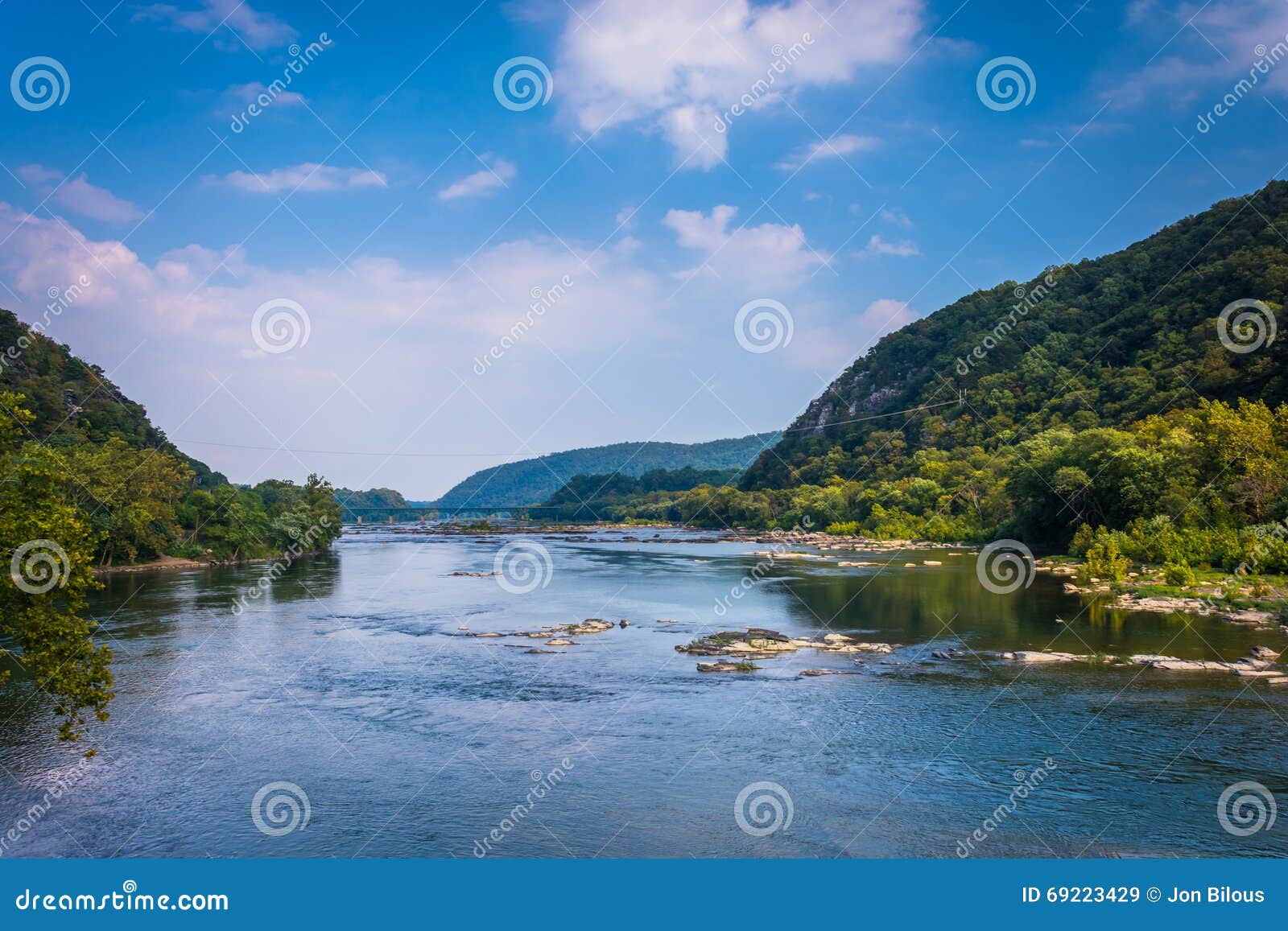 View of the Potomac River, from Harper S Ferry, West Virginia. Stock