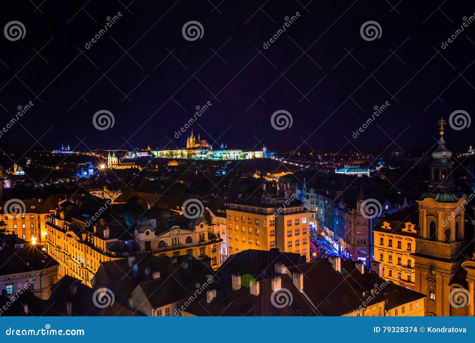 view of prague rooftops in old town prague, czech republich