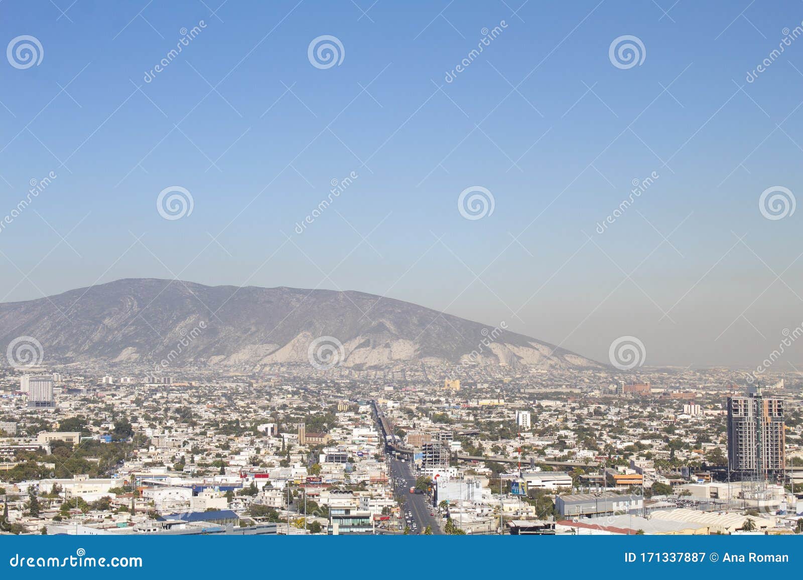 View of the Progress in Pollution in the City of Monterrey Mexico