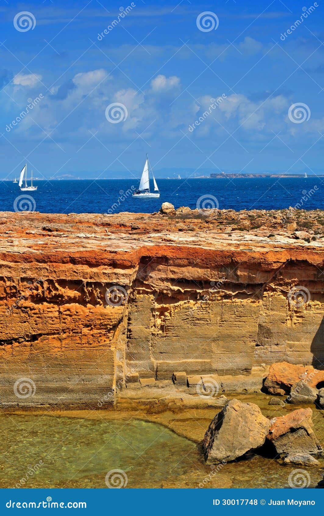 punta de sa pedrera coast in formentera, balearic islands, spain