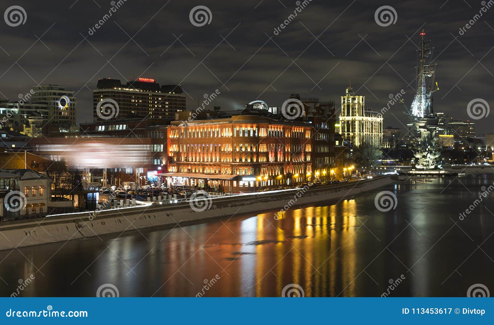 view of the red october from the patriarshy bridge