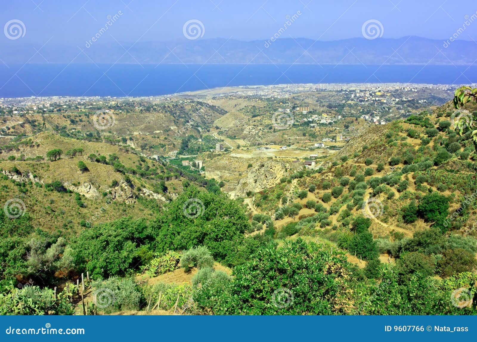 view on reggio calabria from aspromonte