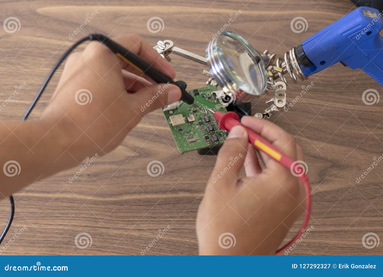 Electronic circuit repair stock image. Image of electrical 127292327