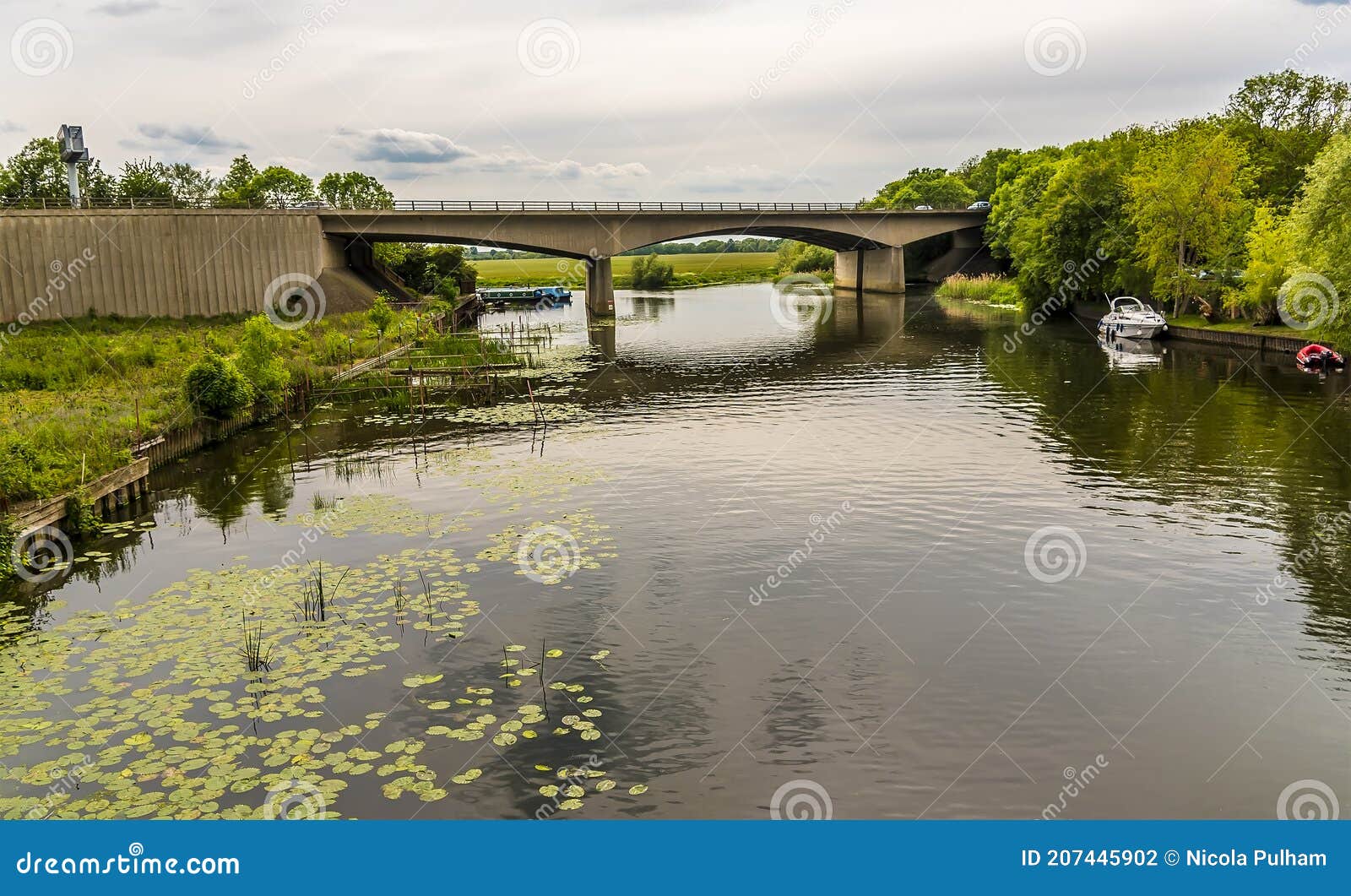 A View from the Riverside Bridge, Godmanchester Towards the Modern A14