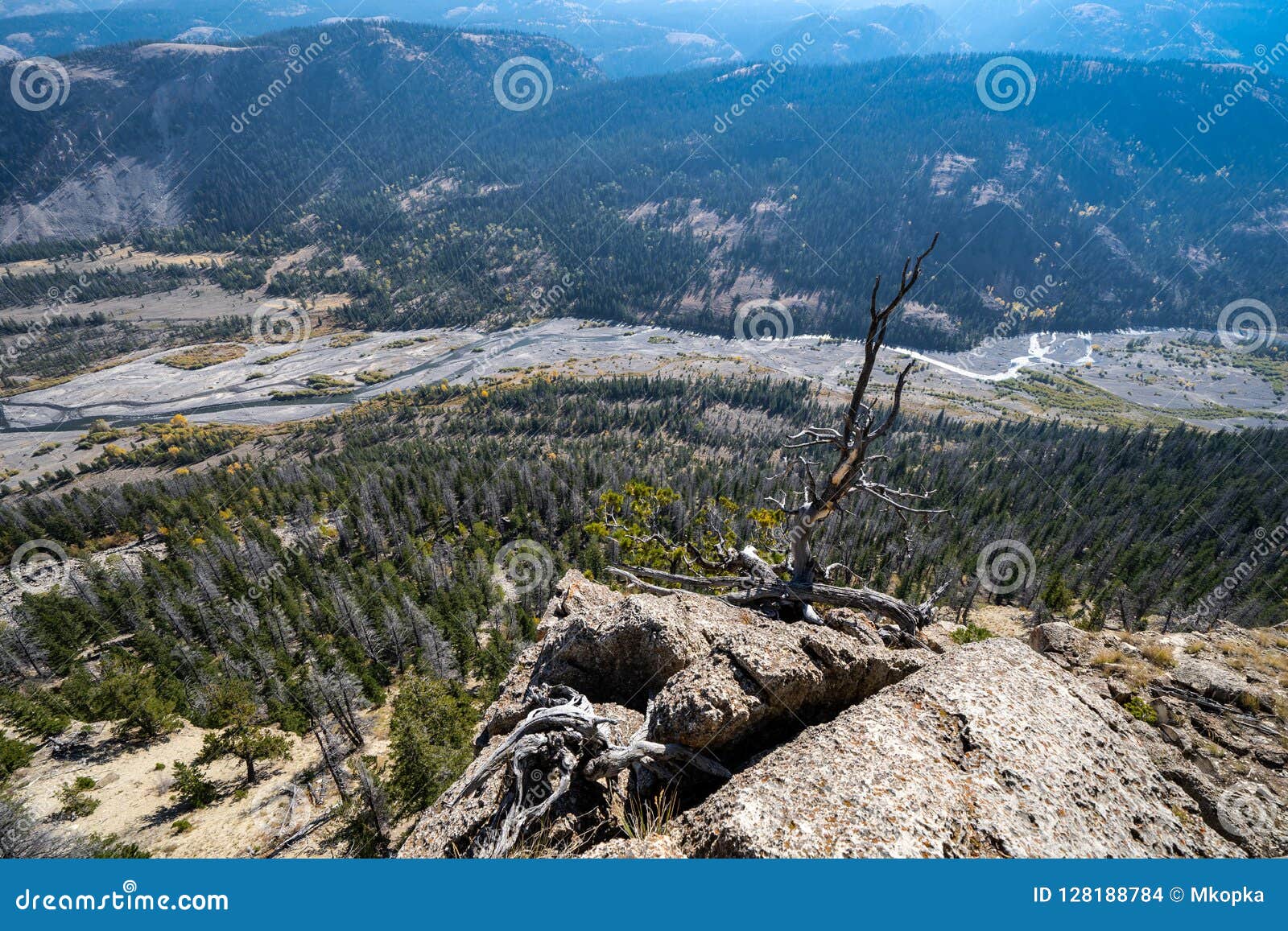 view of a rocky ledge overlooking a valley in the bridger-teton national forest