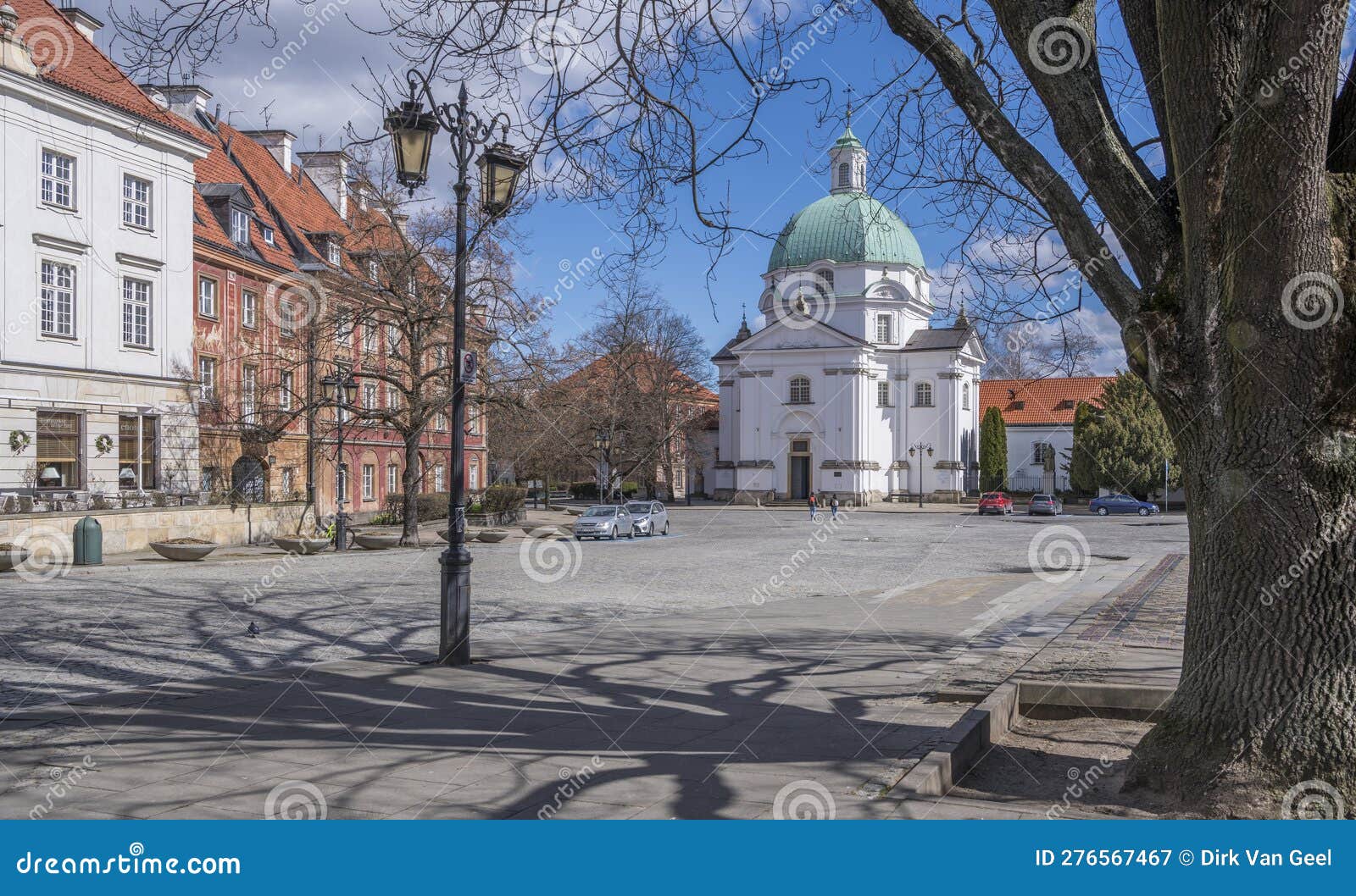 view of the roman catholic church of st casimir on rynek nowego miasta square, warsaw, poland.