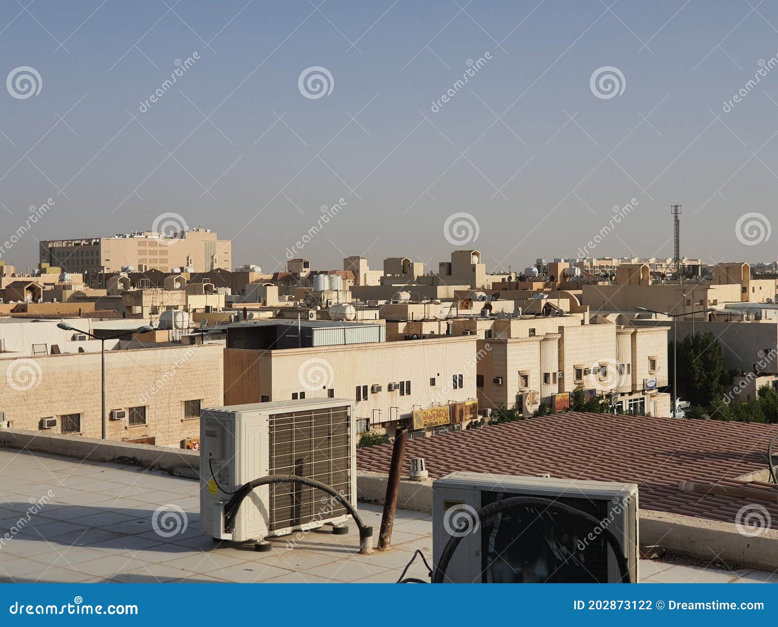 View of the Rooftops of Arabic Housing Stock Photo Image of town
