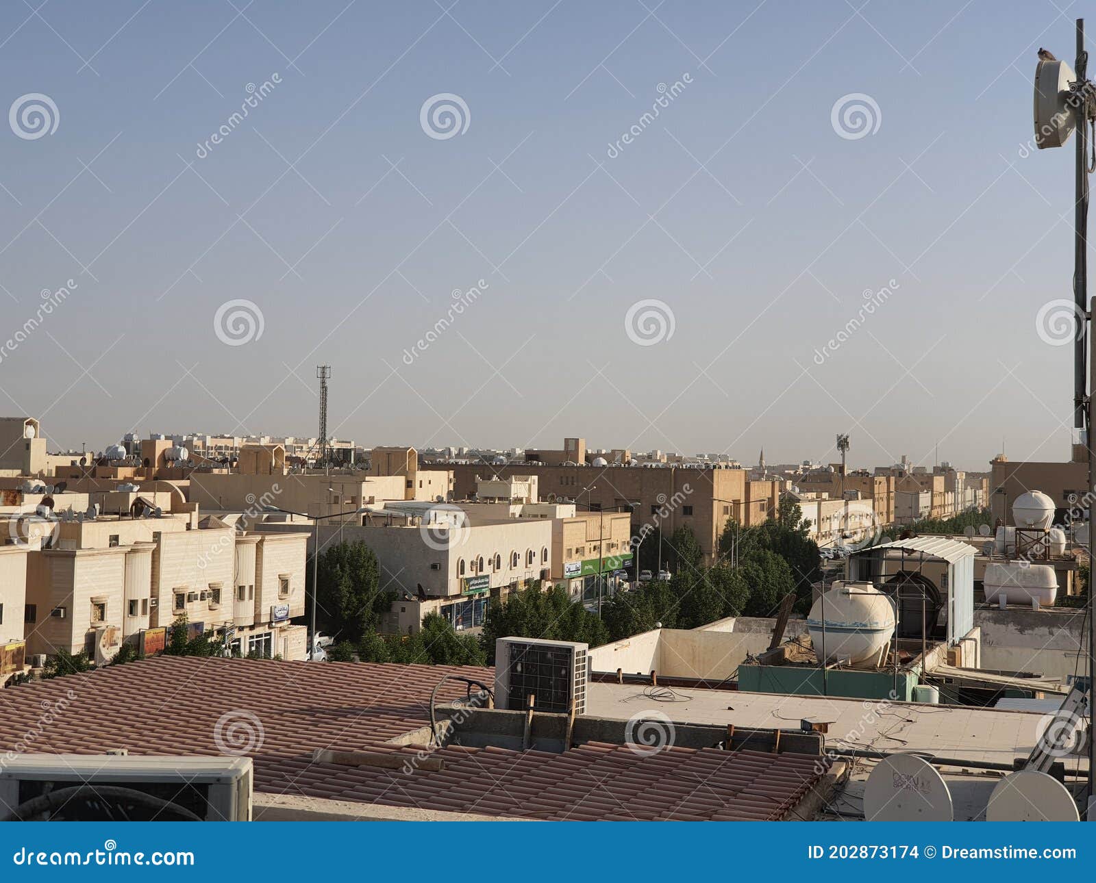 View of the Rooftops of Arabic Housing Editorial Stock Image Image of