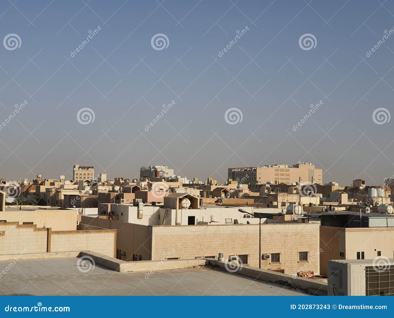 View of the Rooftops of Arabic Housing Stock Image Image of