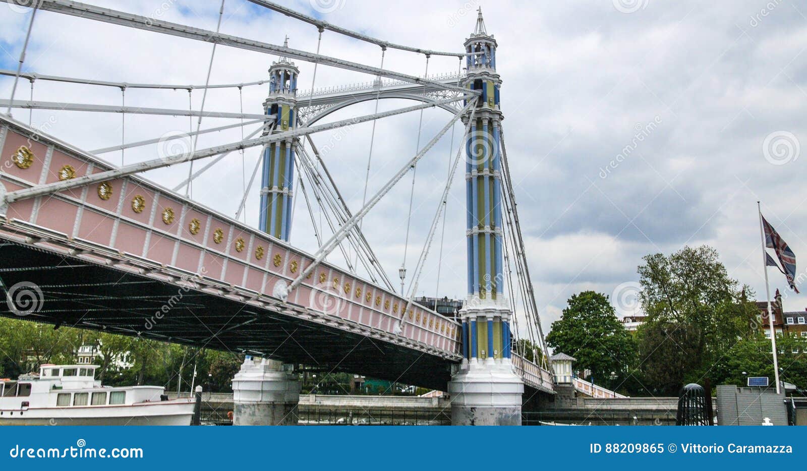 View of the Royal Albert Bridge in London Stock Image Image of