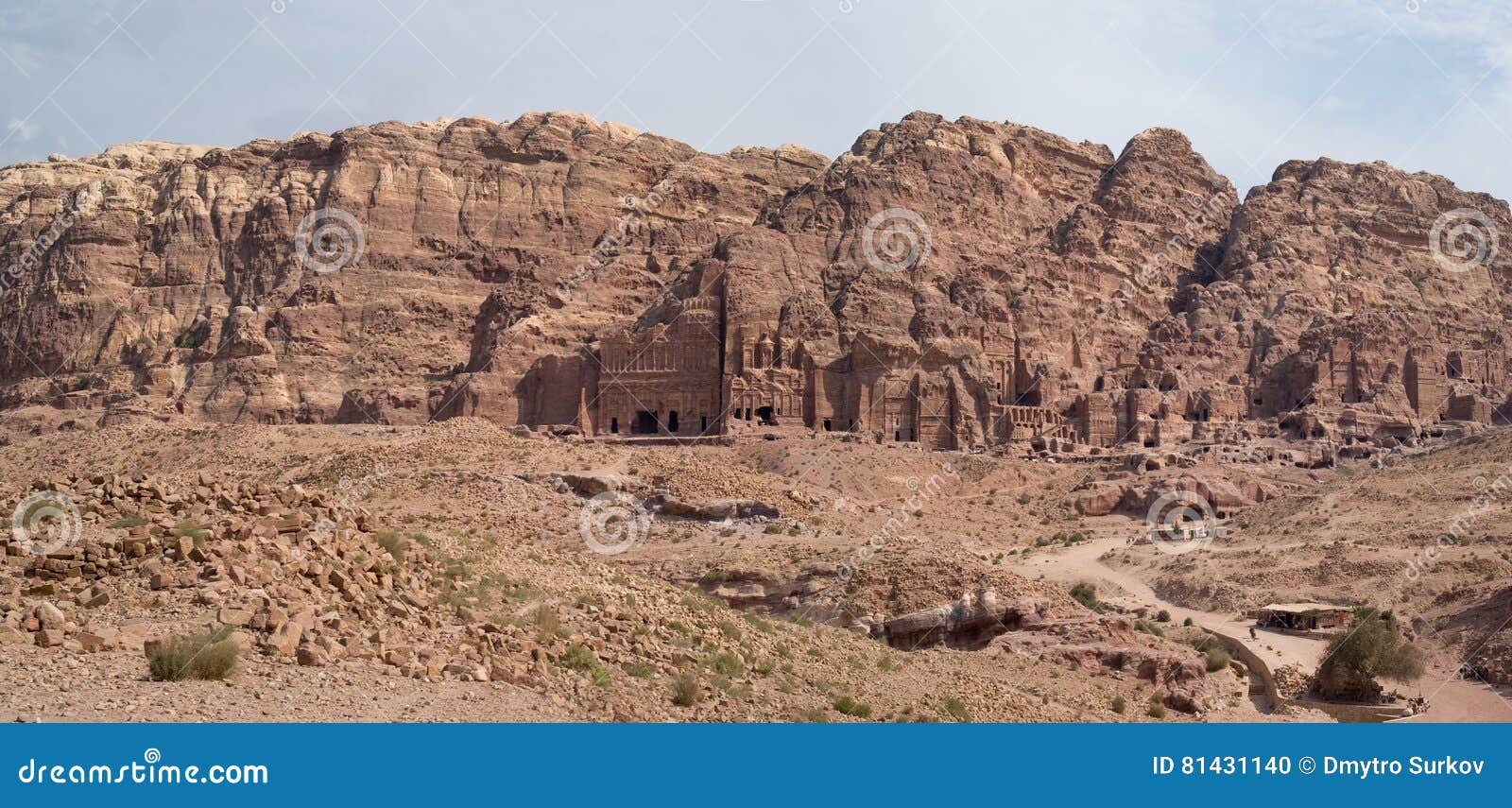 View of the Royal Tombs in Petra. Jordan, Petra. Tombs in the Southern part of the city