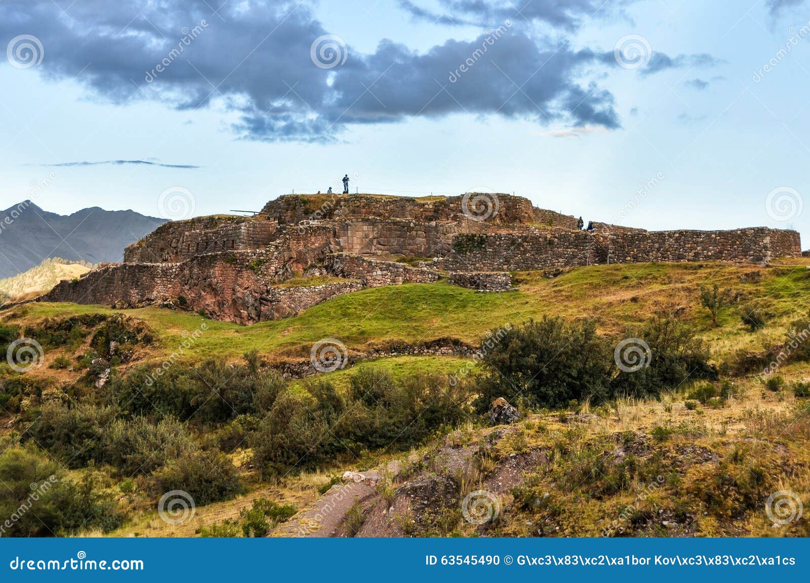 view of the ruins of the fortress of puka pukara in cusco, peru