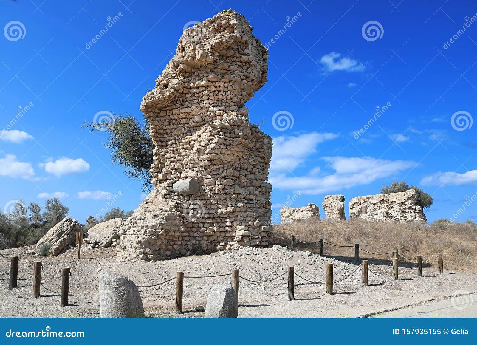 Ruins Of The Tower In The Park Ashkelon Israel Stock Image Image Of Religion Building 157935155