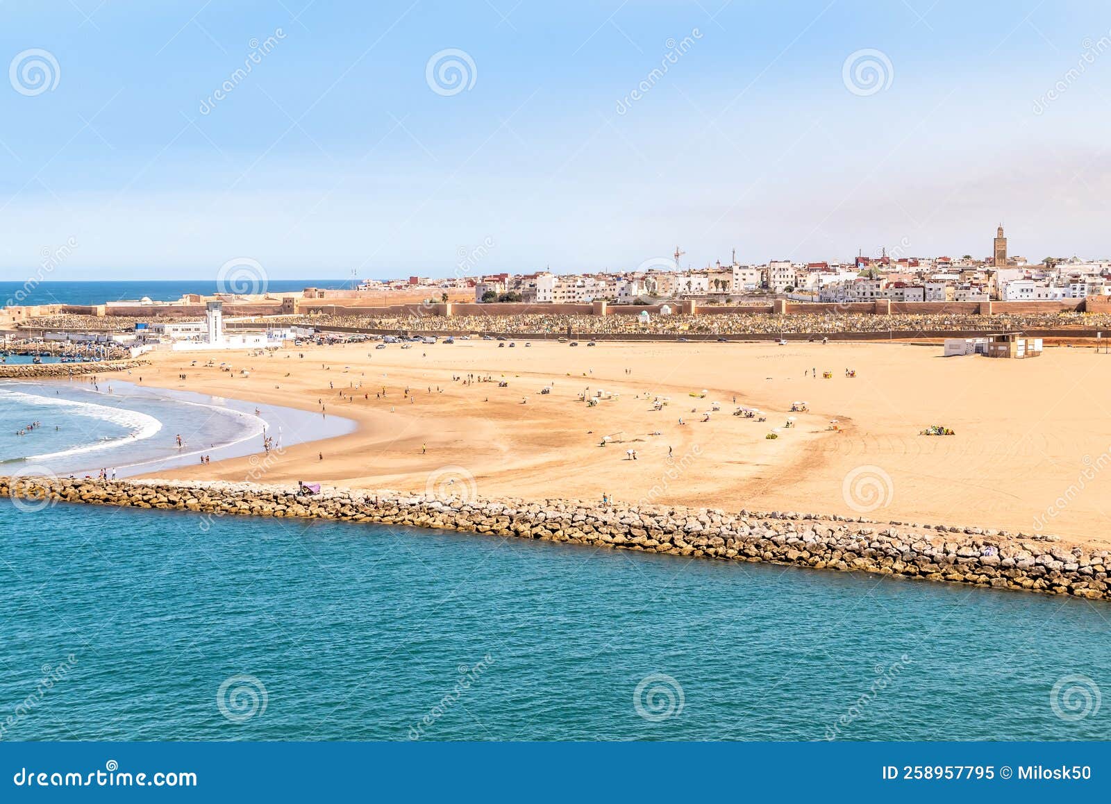 View at the Sale Town with Beaches from Rabat Morocco Stock Image