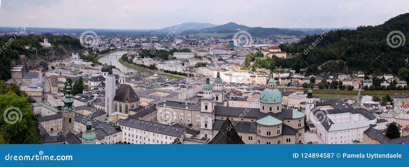 view on salzburg city from the fortress hohensalzburg in austria