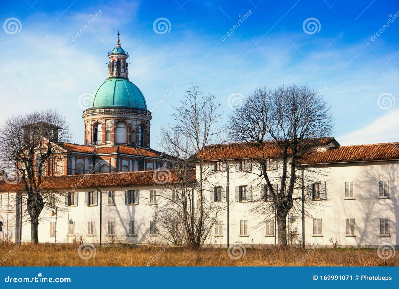 a view of the sanctuary of caravaggio