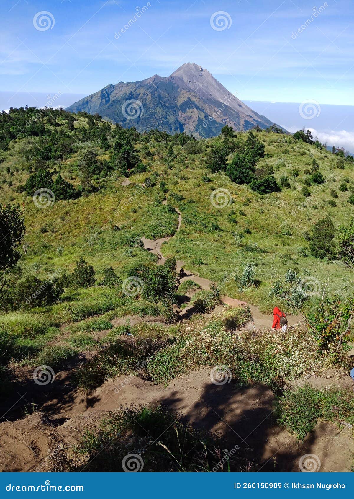 Merbabu Mountain Savanna View Stock Image - Image of explore, terrain ...