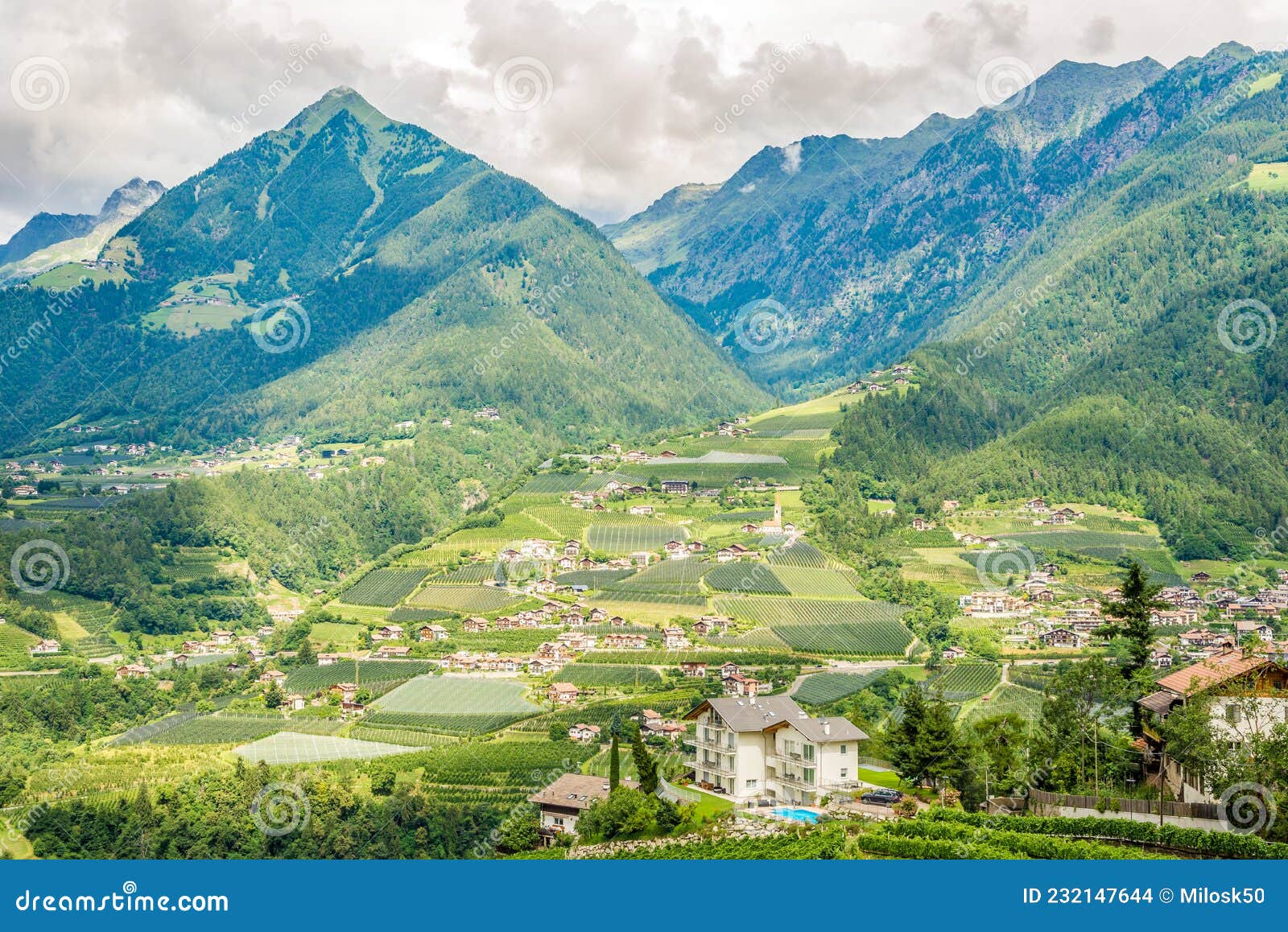 view at the scenery of nature from scena town - italy