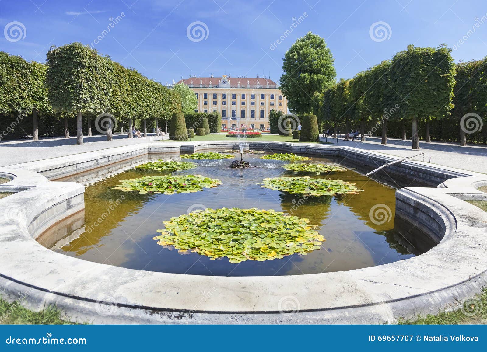 View on Schonbrunn Palace and Park in Vienna Editorial Photography
