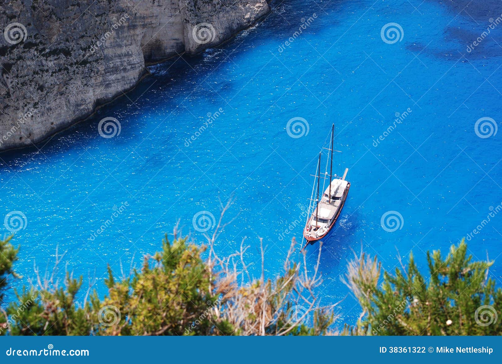 a view of the sea on the coast of zante greece.