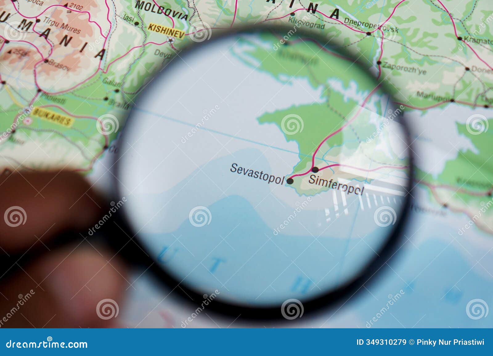 view of sevastopol, ukraine on a geographical map of europe