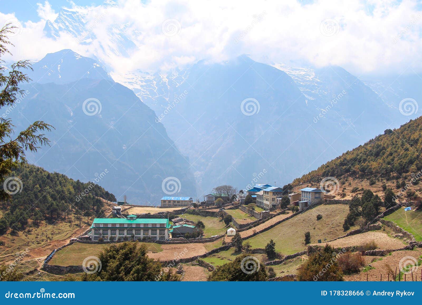 View of Sherpa Culture Museum in Namche Bazaar City in Nepal Editorial