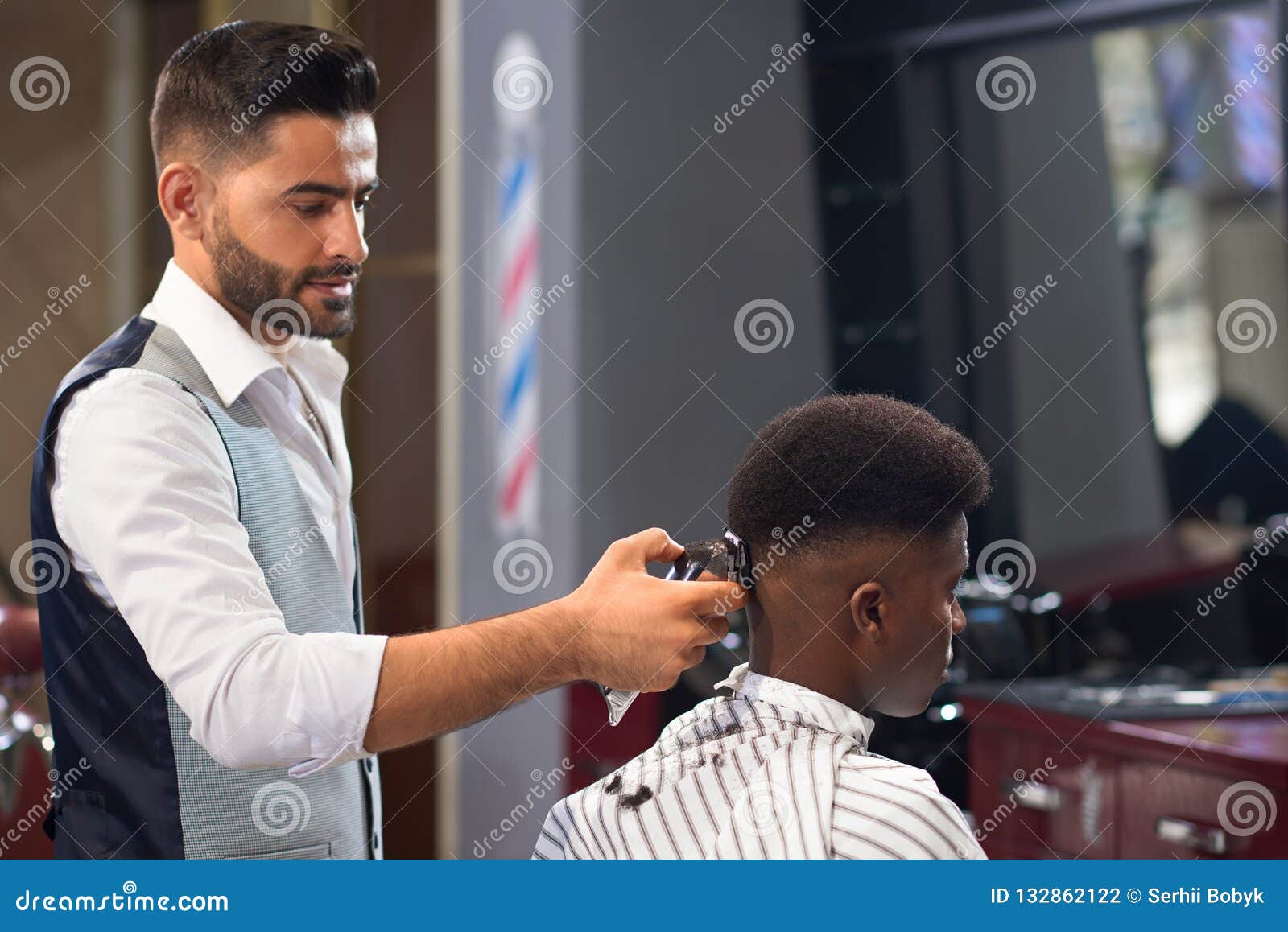 View from Side of Barber Doing Trendy Haircut in Barber Shop Stock Photo - Image of professional, mirror: 132862122 View from Side of Barber Doing Trendy Haircut in Barber Shop Stock Photo - Image of professional, mirror: 132862122